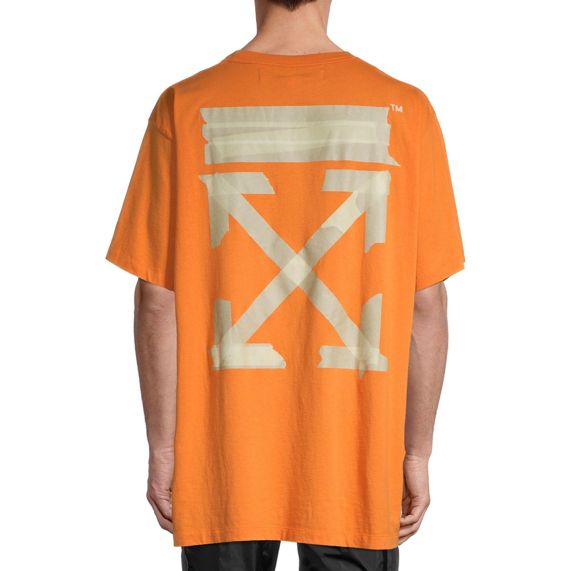OFF-WHITE Arrow Printing Round Neck Short Sleeve T-Shirt 'Orange' -  OMAA038R201850151910