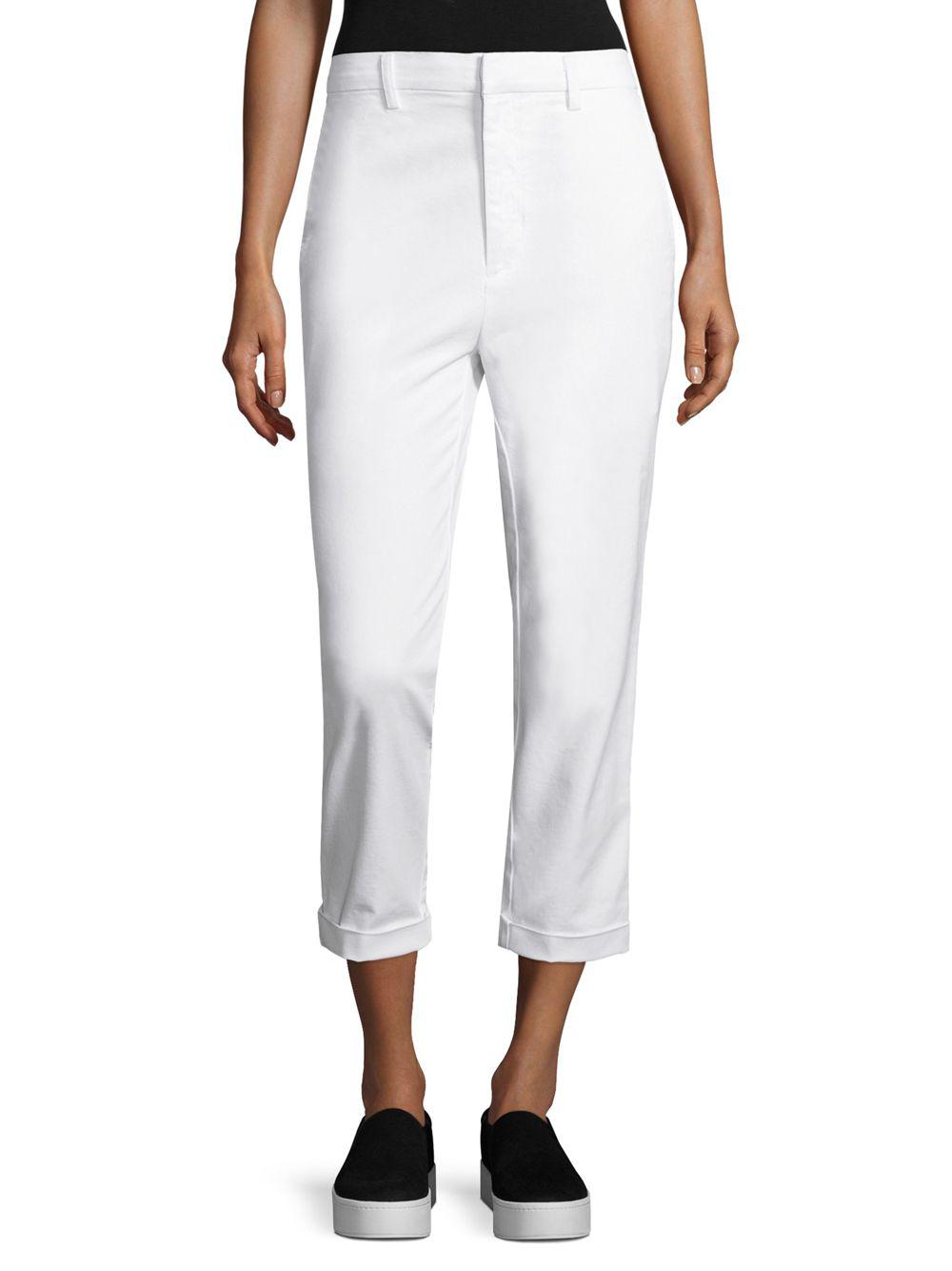 Vince Stretch-cotton Chino Pants in White - Lyst