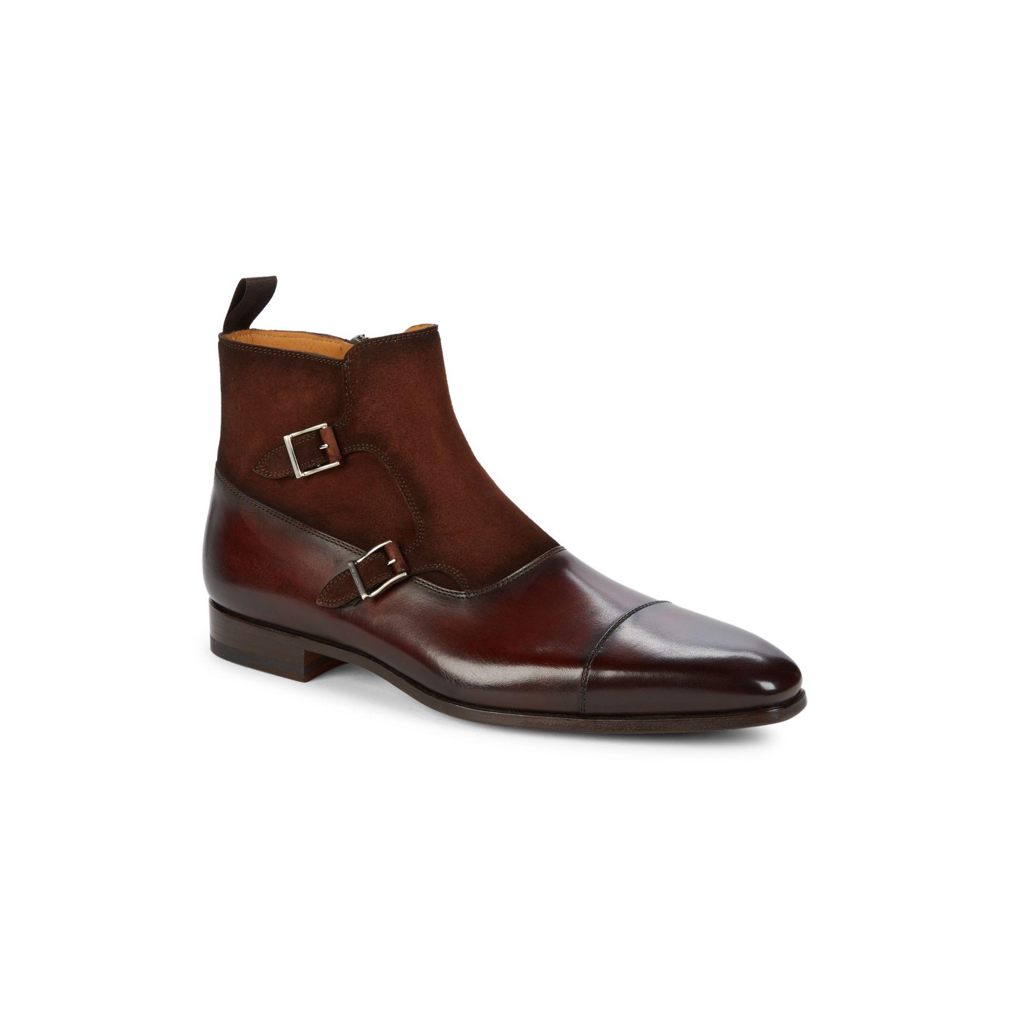 Monk Strap Sophistication: Magnanni Leather Monk Strap Boots