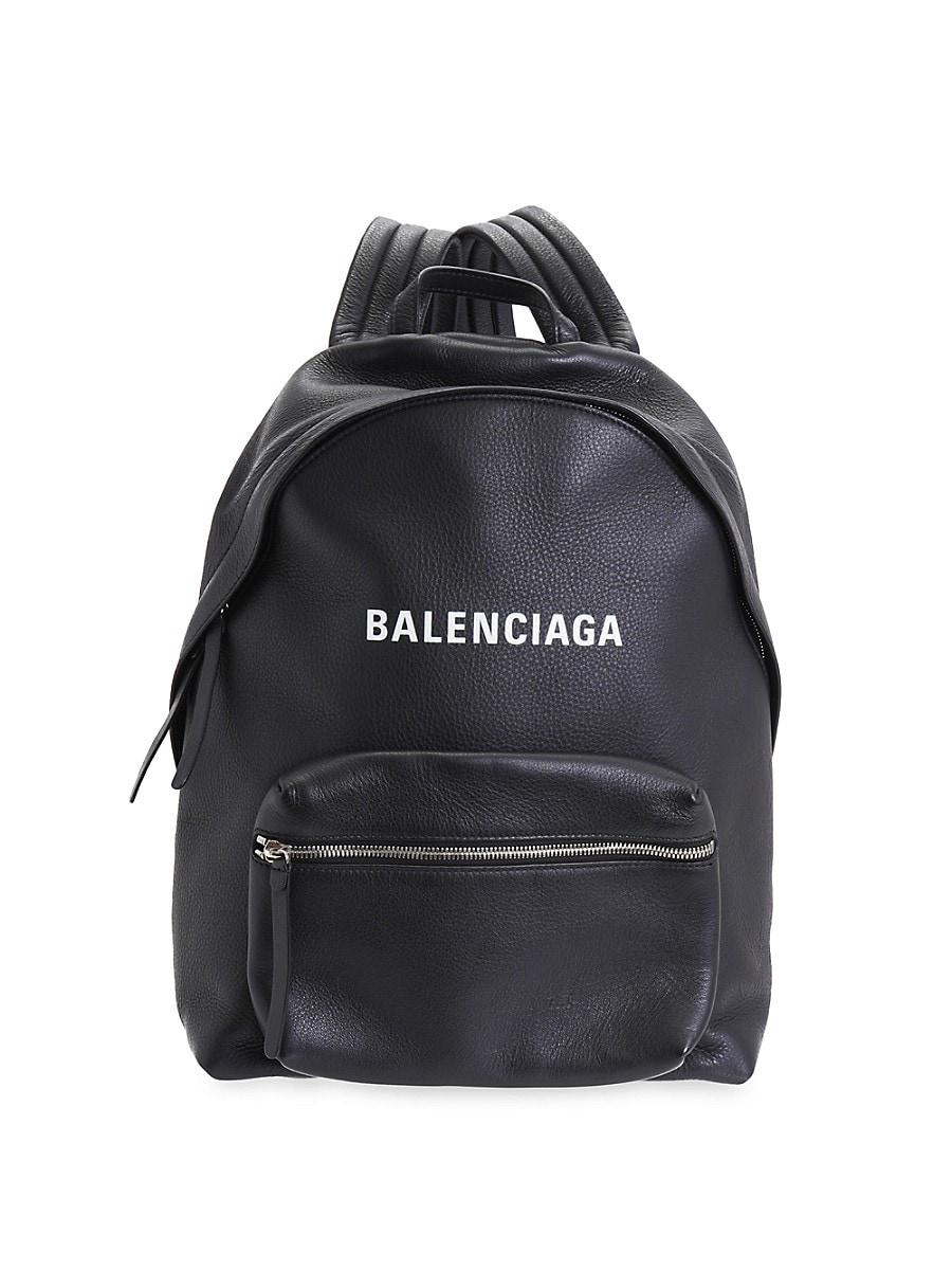Balenciaga Logo Leather Everyday Backpack in Black Lyst UK