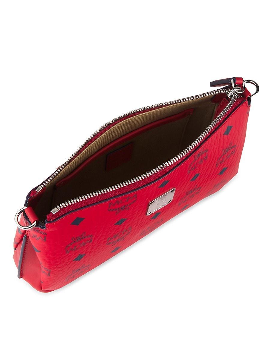MCM Mini Aren Logo Crossbody Bag in Red Lyst UK