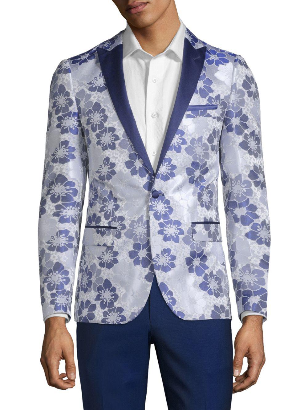 paisley and gray white floral jacket