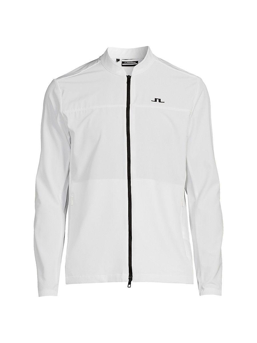 J.Lindeberg Jeff Baseball Collar Jacket in White for Men | Lyst