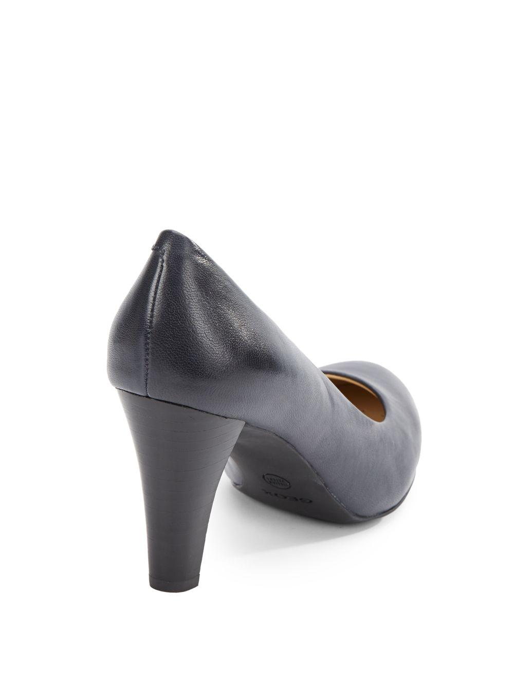 Geox Marie Claire Leather Pumps in Navy (Gray) - Lyst