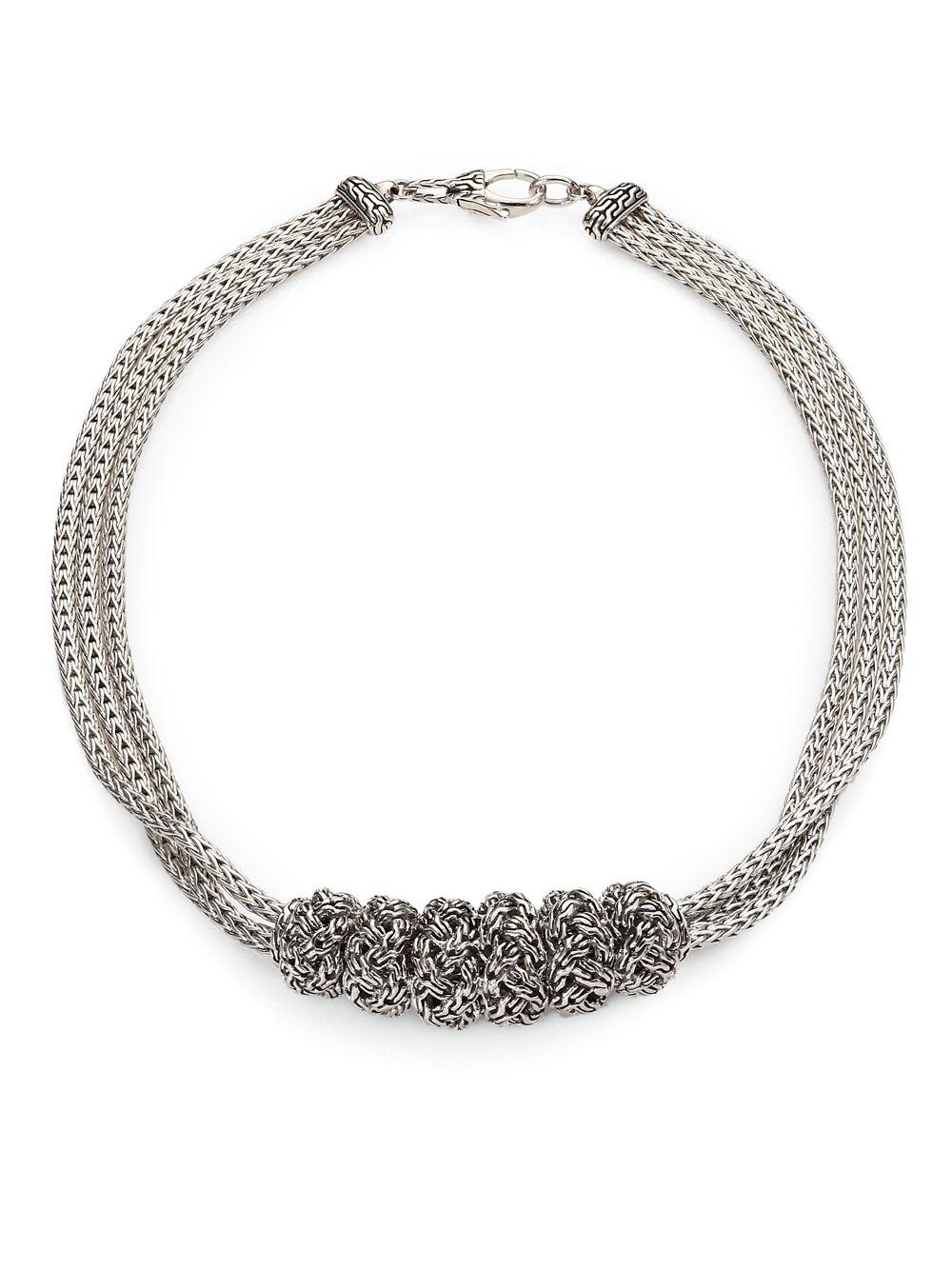 John Hardy Sterling Silver Slider Pendant Multistrand Necklace in