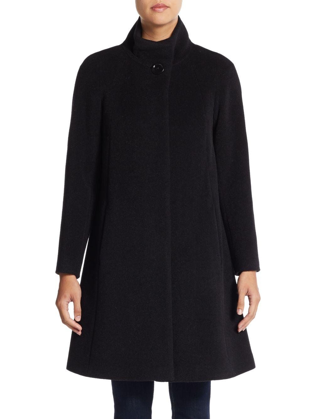 Cinzia Rocca Suri Alpaca-blend Coat in Black - Lyst
