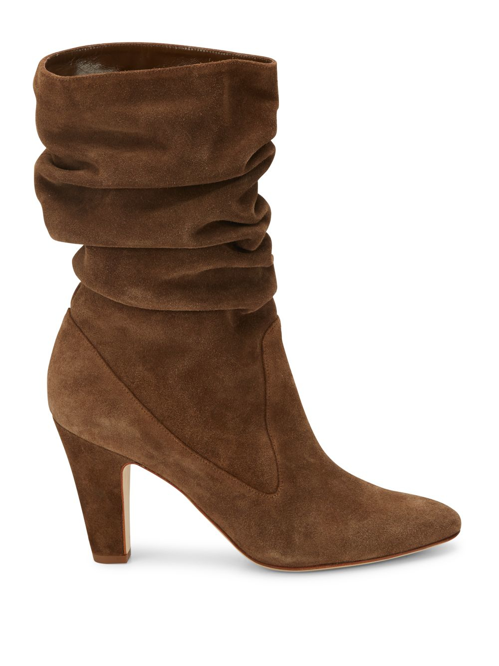 brown slouch heel boots