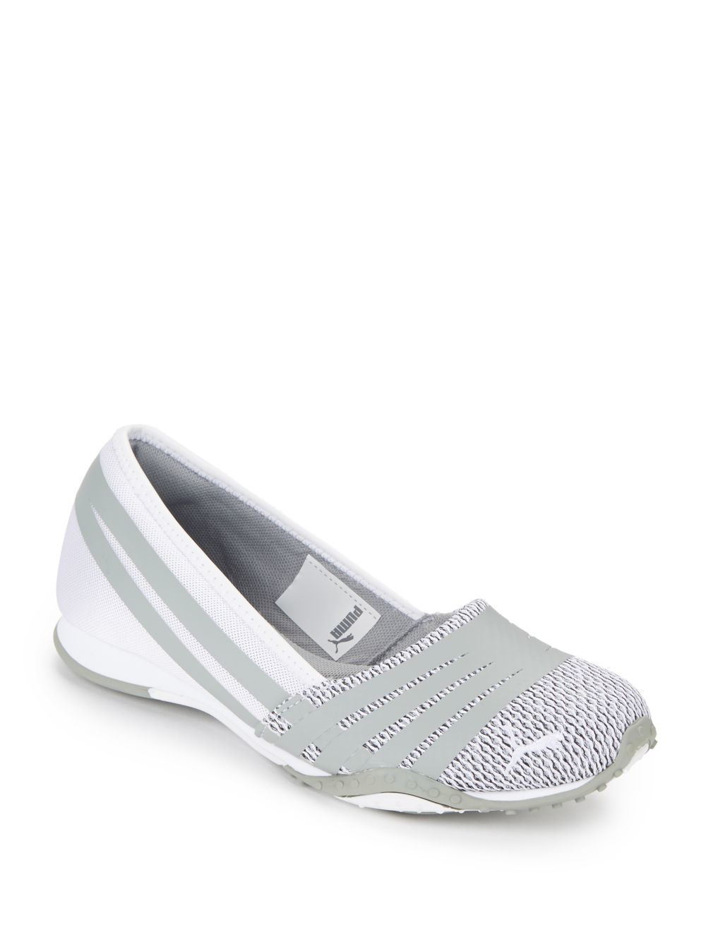 Puma Slip-on Leather & Mesh Sneakers in White | Lyst