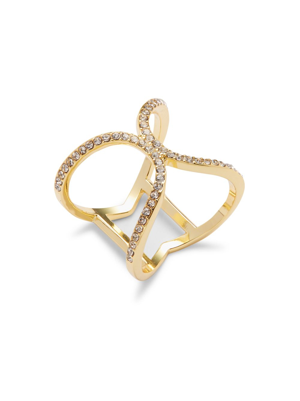 Lyst Saks fifth avenue Crystal Ring in Metallic