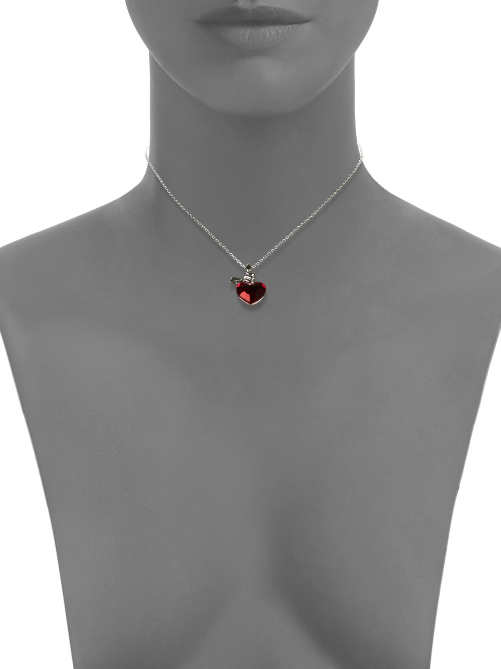 Swarovski Ties Of Love Crystal Heart Necklace in Red | Lyst