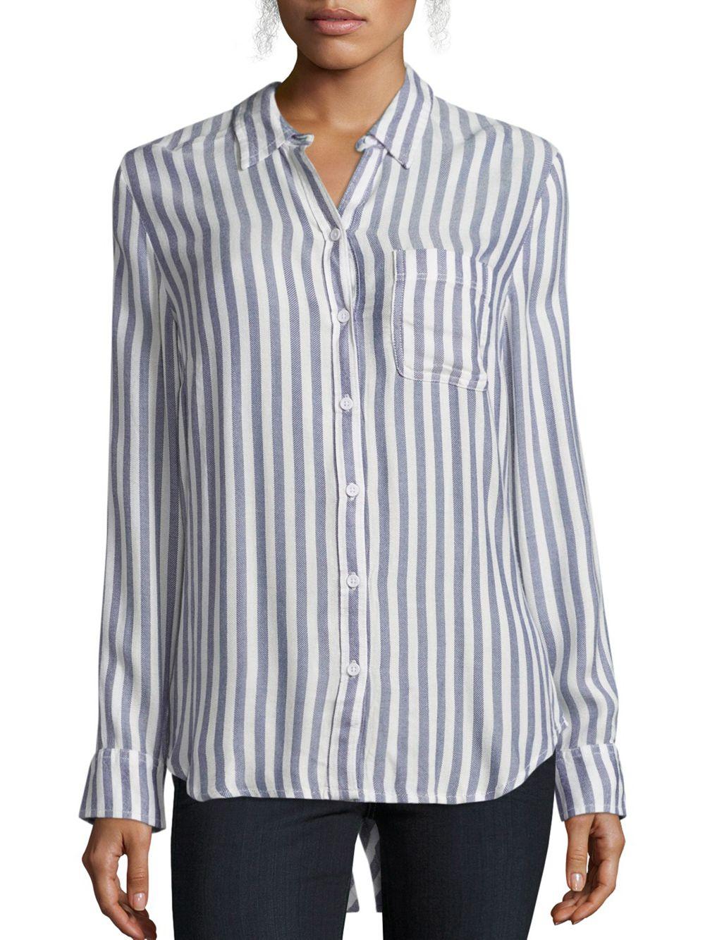 Beach lunch lounge Long Sleeve Striped Shirt in Blue | Lyst