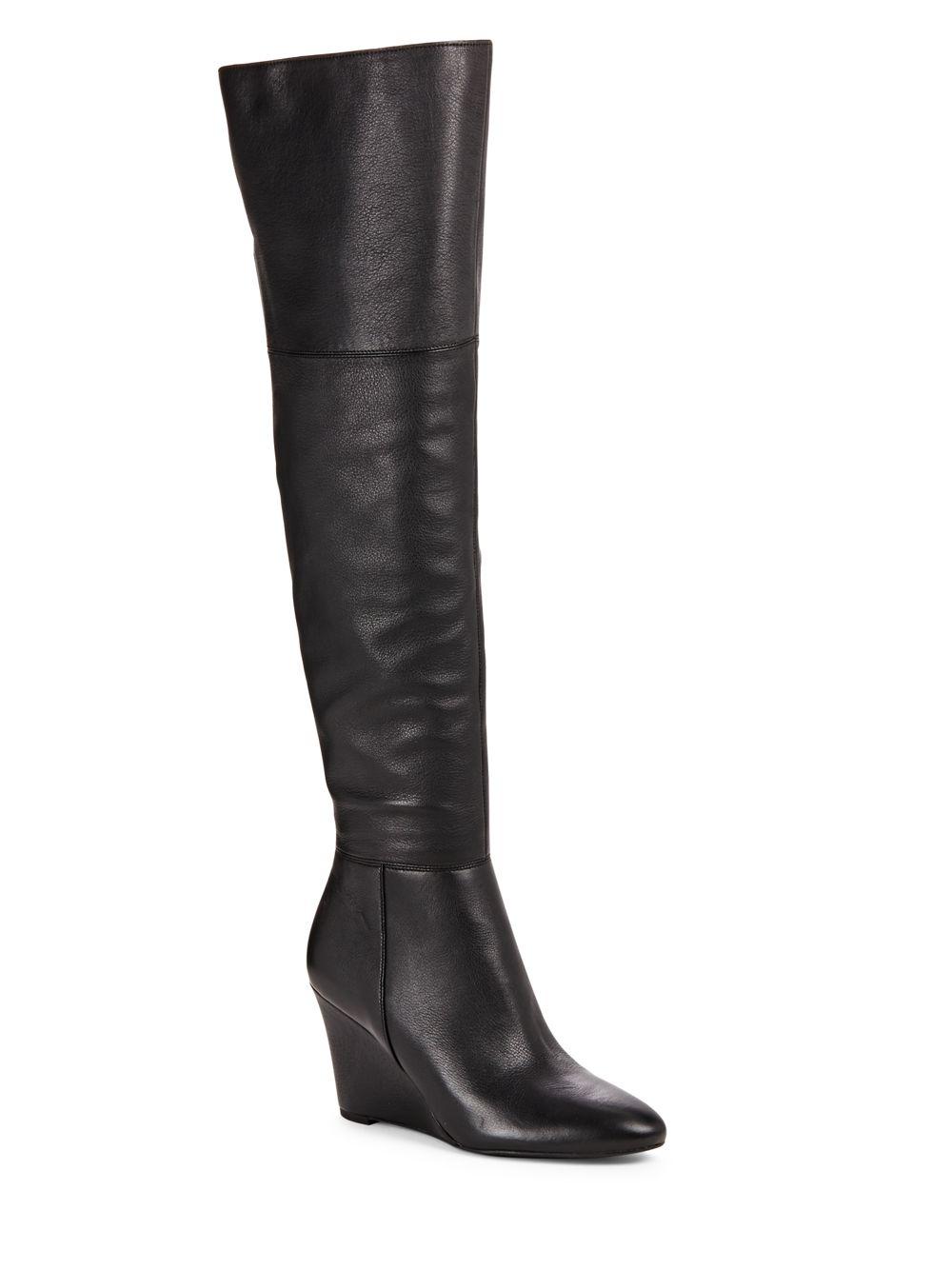 Via spiga Kennedy Kneehigh Wedge Boots in Black Lyst