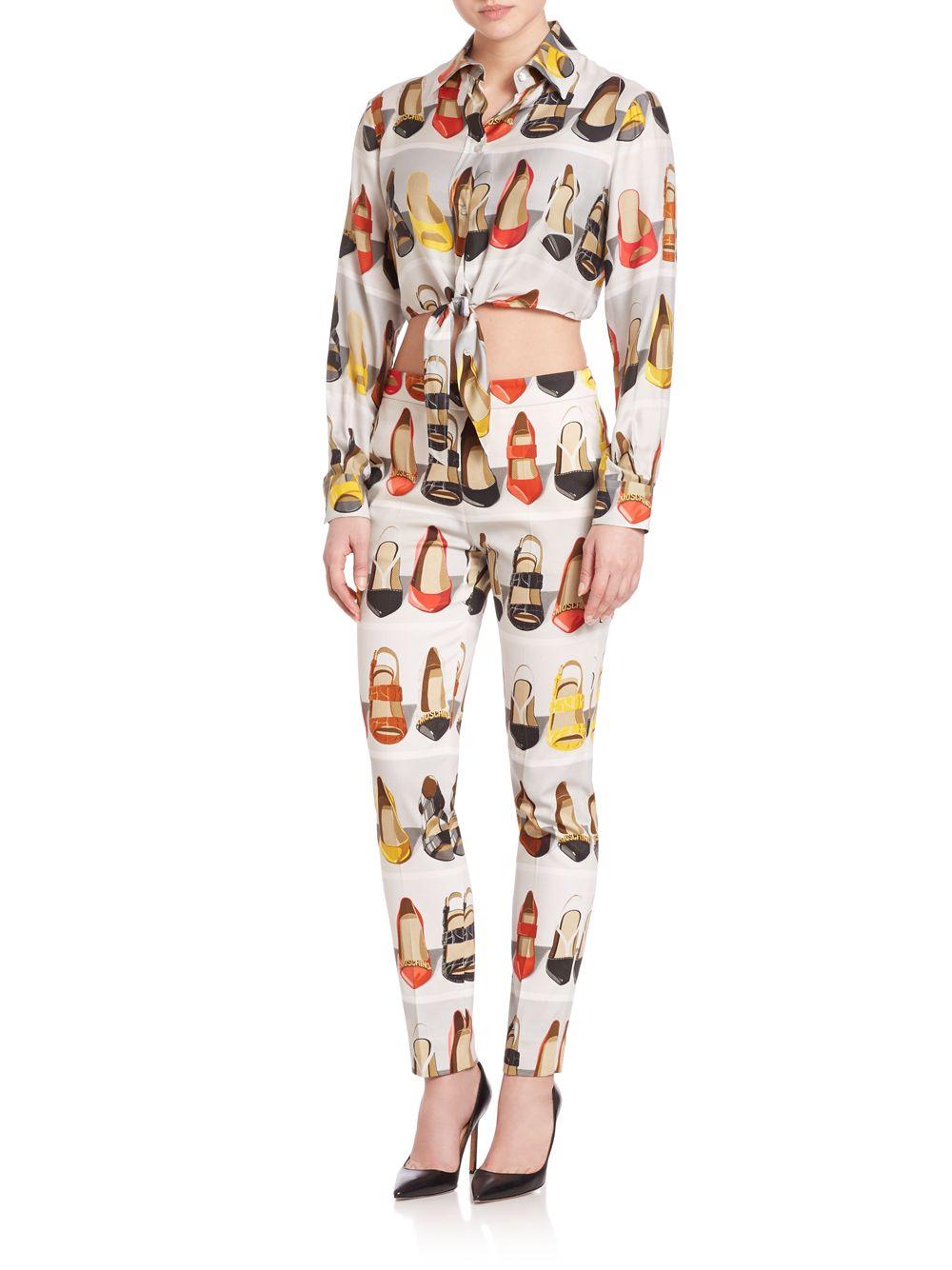 moschino shoe print coat