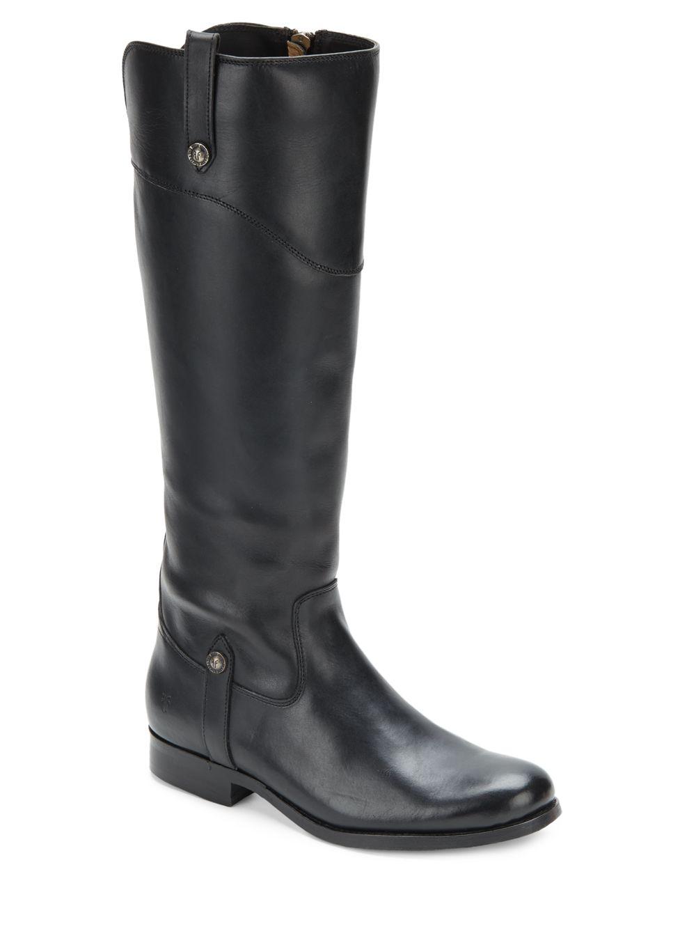 Frye Melissa Tall Leather Boots in Black | Lyst