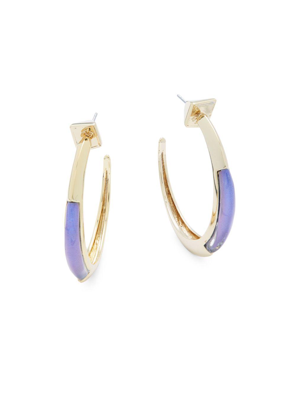Alexis bittar Lucite 10k Gold-plated Crescent Hoop Earrings- 1.5in in ...