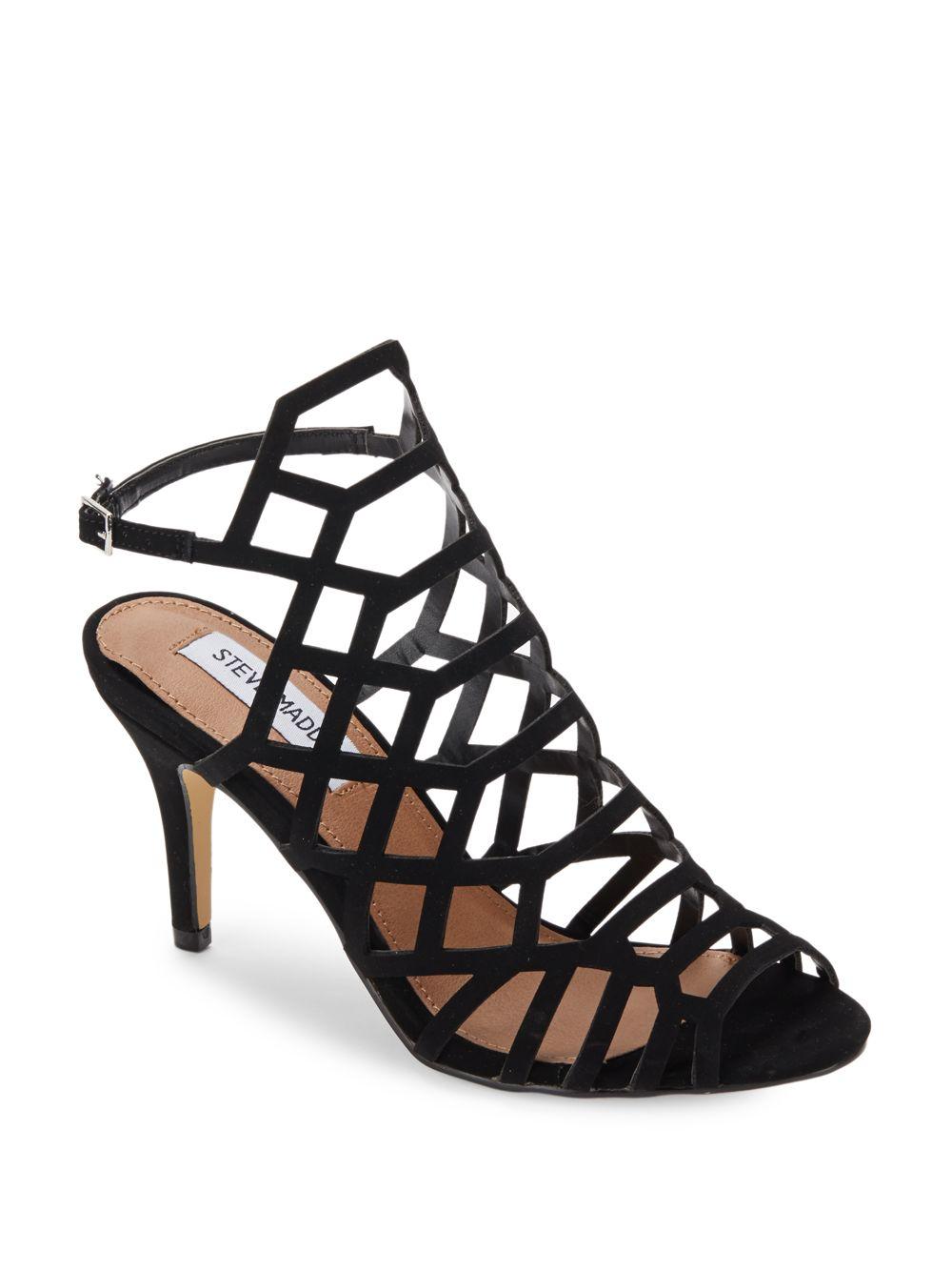 Steve Madden Francys Heeled Cage Sandals in Black Lyst