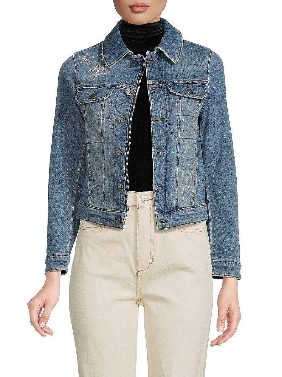 Zadig & Voltaire Kioky Embellished Star Denim Jacket in Blue Lyst