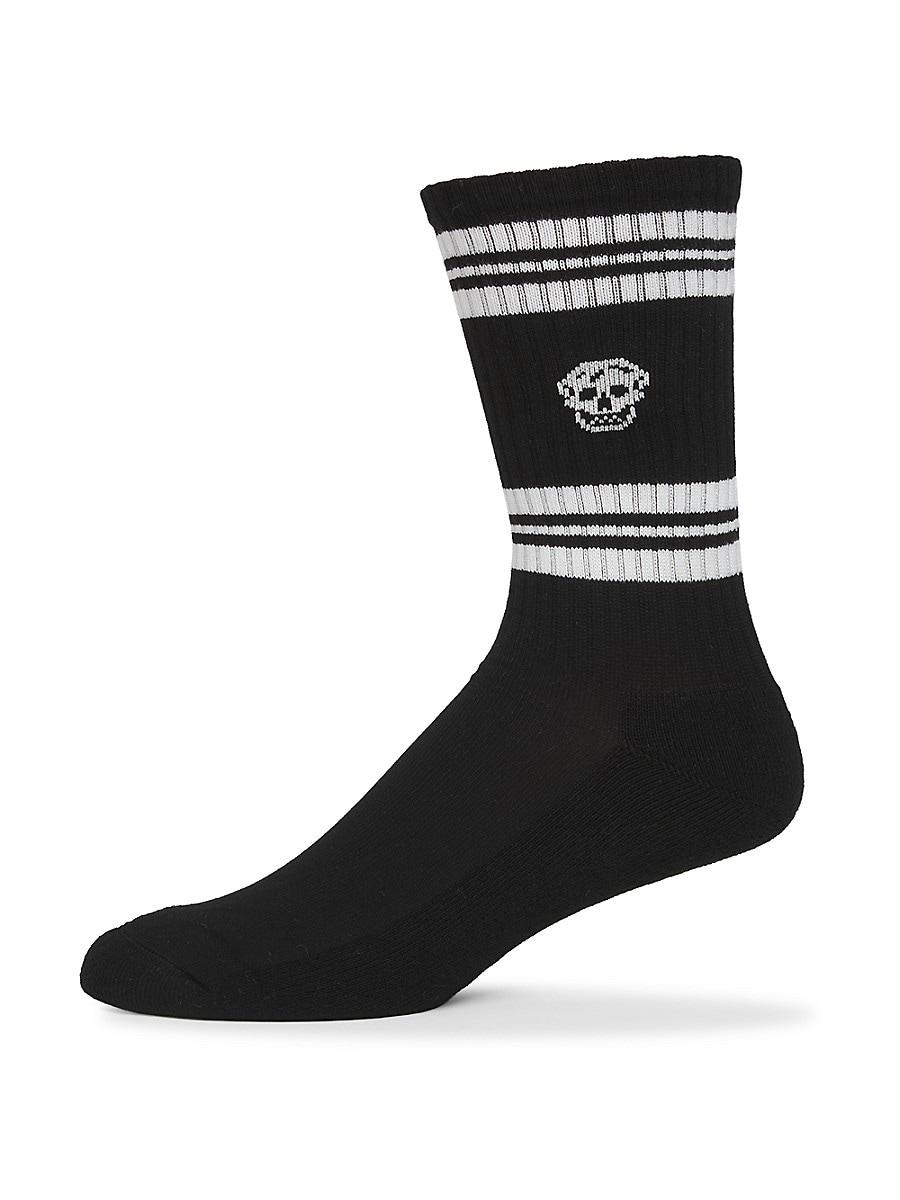 McQueen Skull Stretch-Cotton Crew Socks in Black for Men Lyst UK