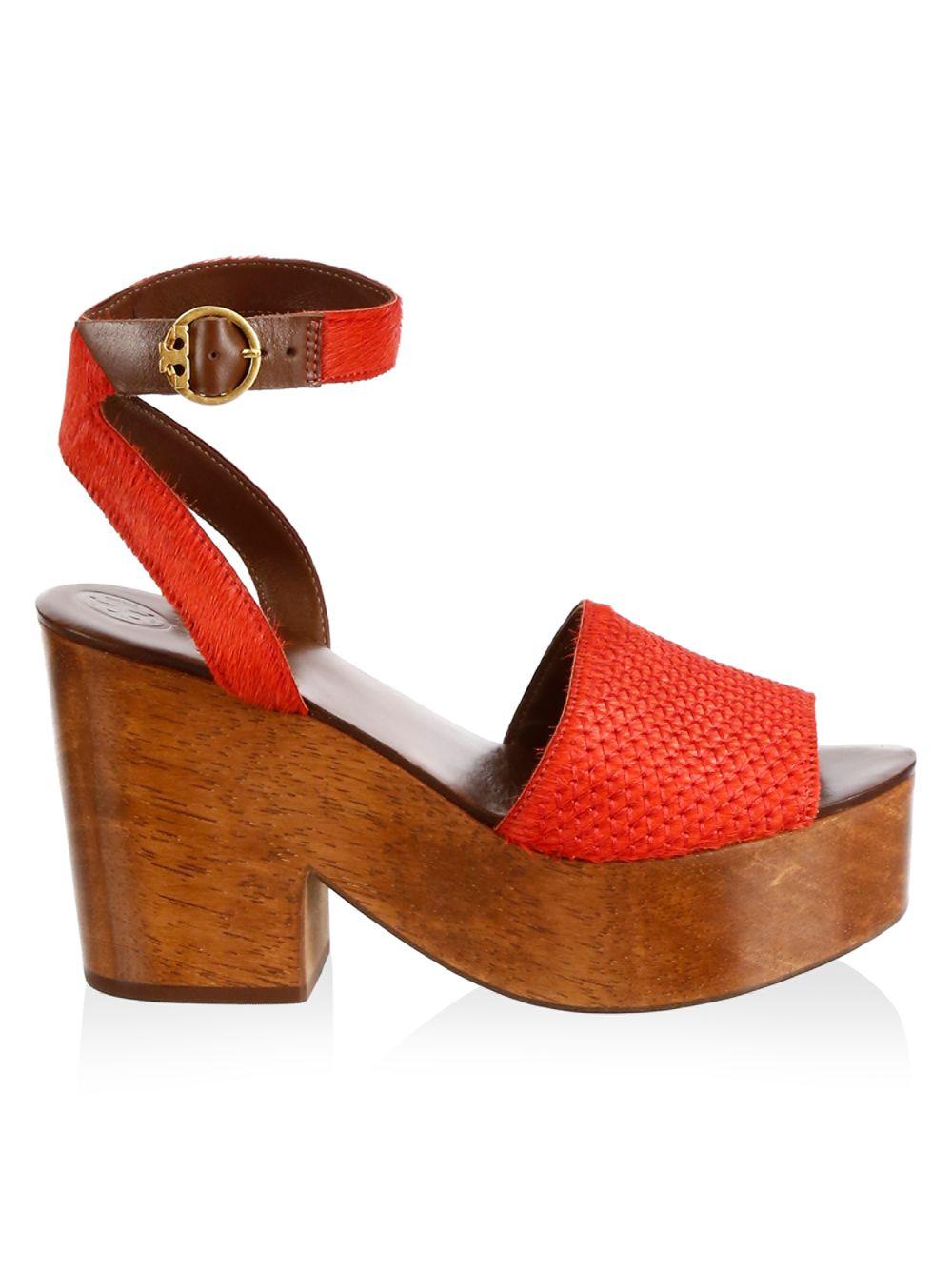Tory Burch Camilla Leather Sandals in Red - Lyst