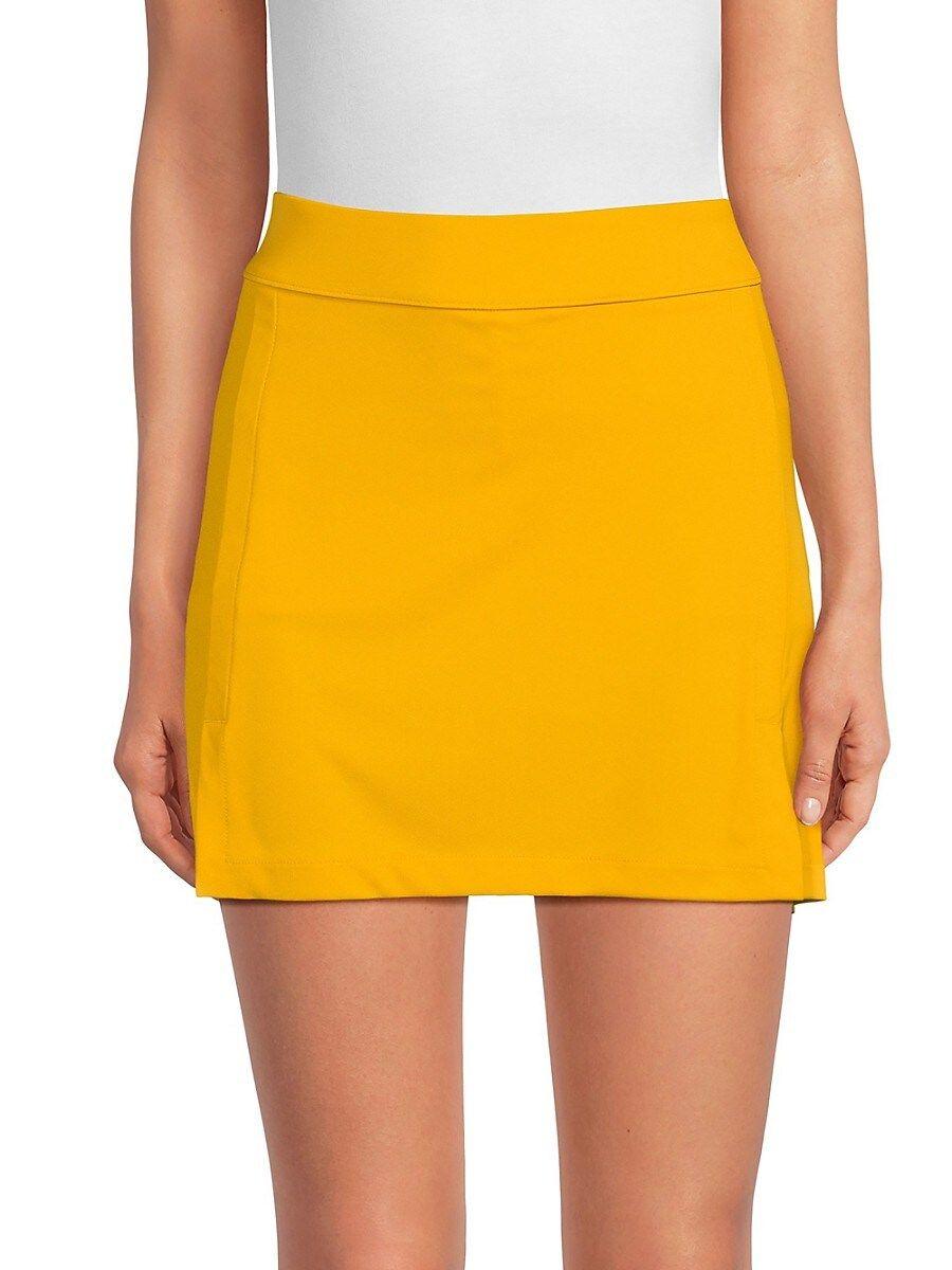 J.Lindeberg Amelie Solid Mini Golf Skort in Yellow Lyst
