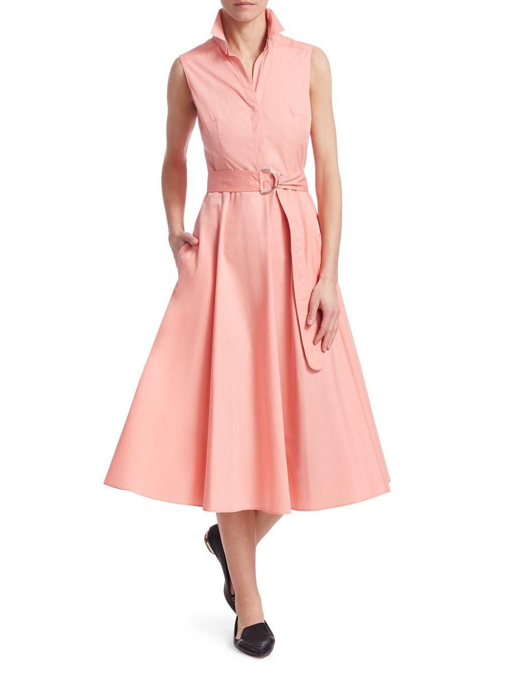 Akris Punto Belted A-line Shirtdress in Pink