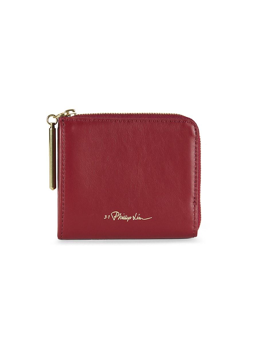3.1 Phillip Lim Logo Leather Zip-Around Wallet in Red | Lyst