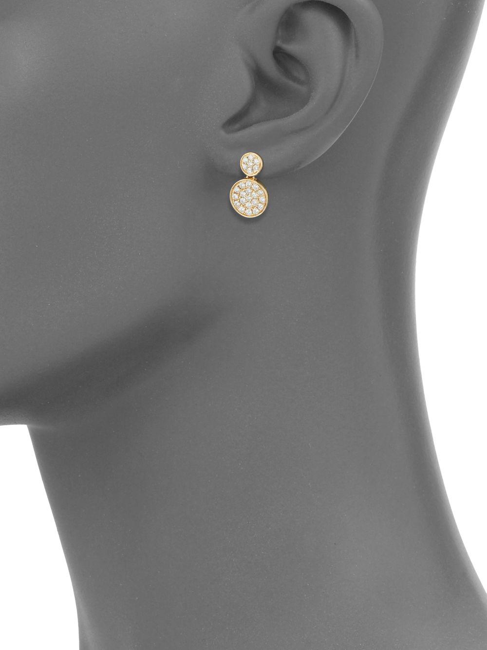 Effy 73 Diamond In 14k Yellow Gold Disc Earrings Metallic Lyst Gallery