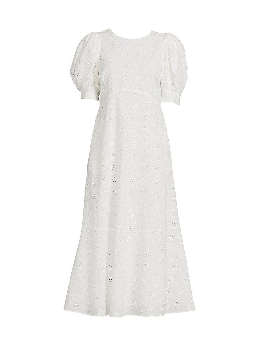 Ted Baker Jenaay Embroidered Midi A Line Dress in White | Lyst