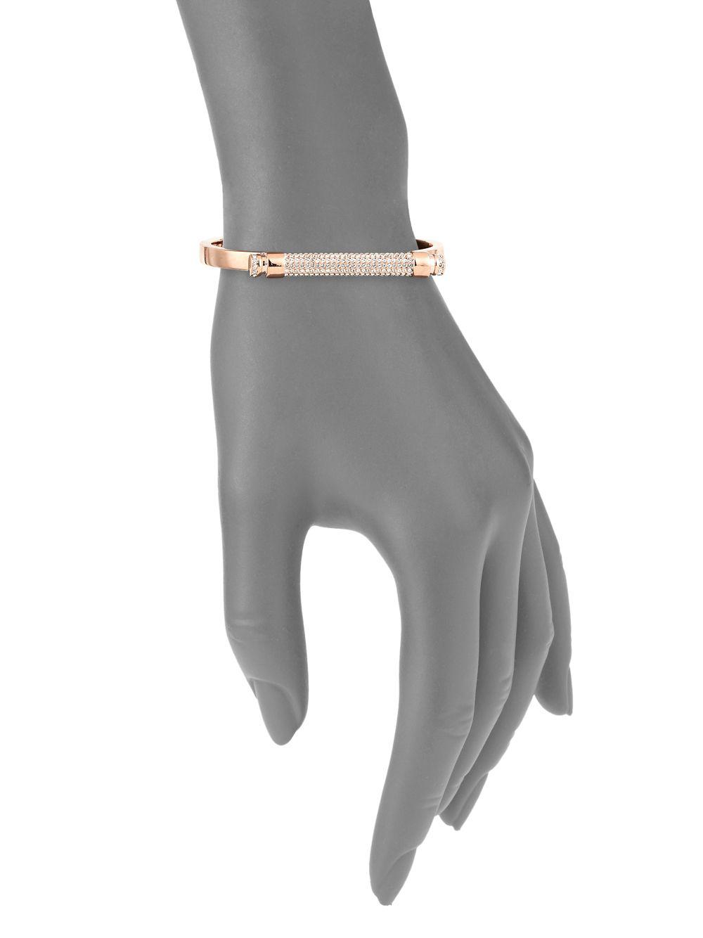 Swarovski Pavé Crystal Bar Friend Bangle in Gold (Metallic) - Lyst