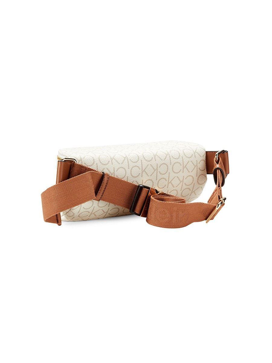 Calvin Klein Millie Monogram Belt Bag in Brown Lyst
