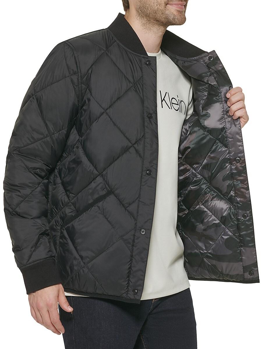 Reversible Quilted Snap Front Bomber 