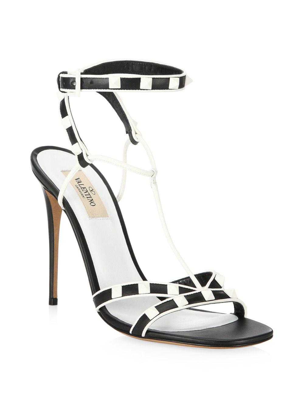 Valentino black and white rockstud shoes Clearance