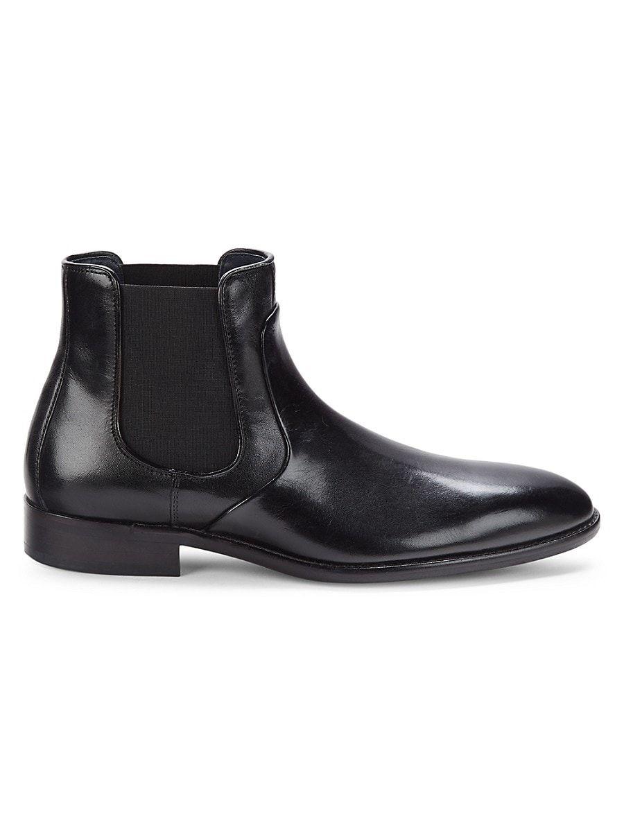 Johnston & Murphy Stockton Leather Chelsea Boots in Black for Men Lyst