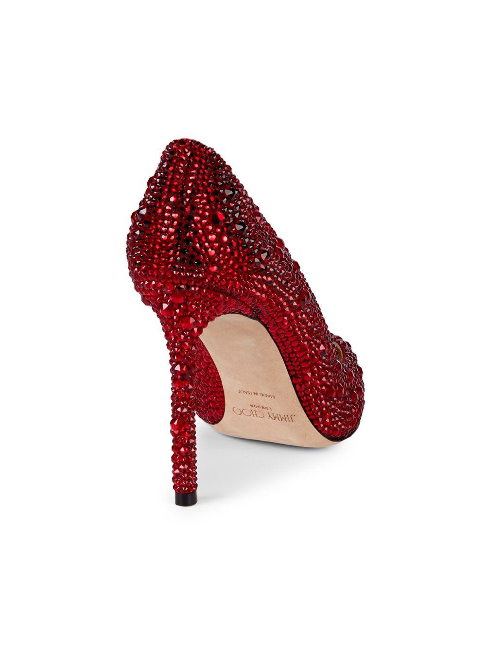 JIMMY CHOO - Shoes of dreams. The ruby red crystal covered