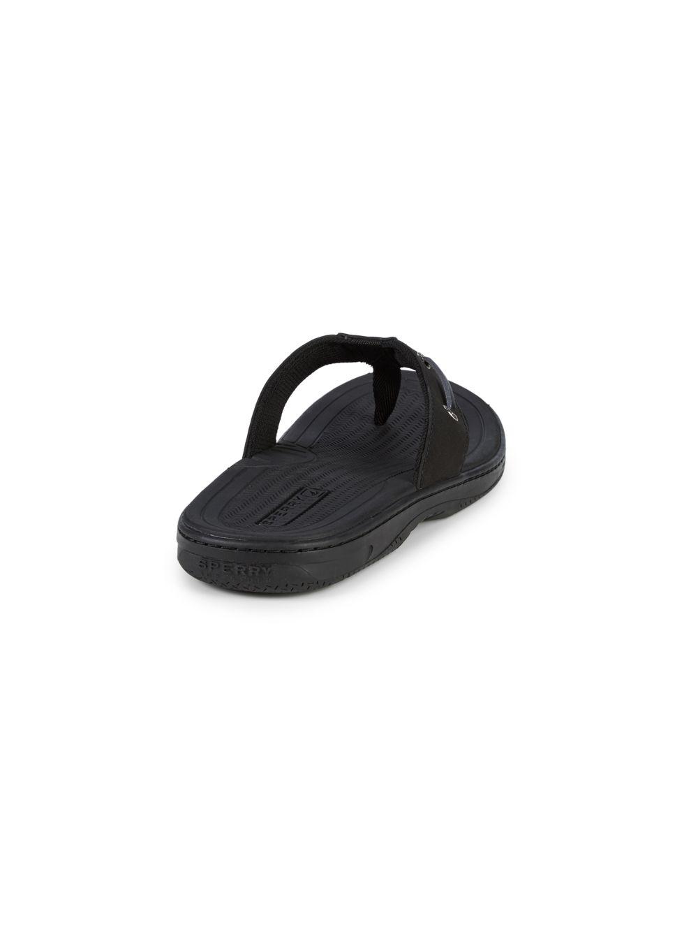 Sperry black flip flops deals