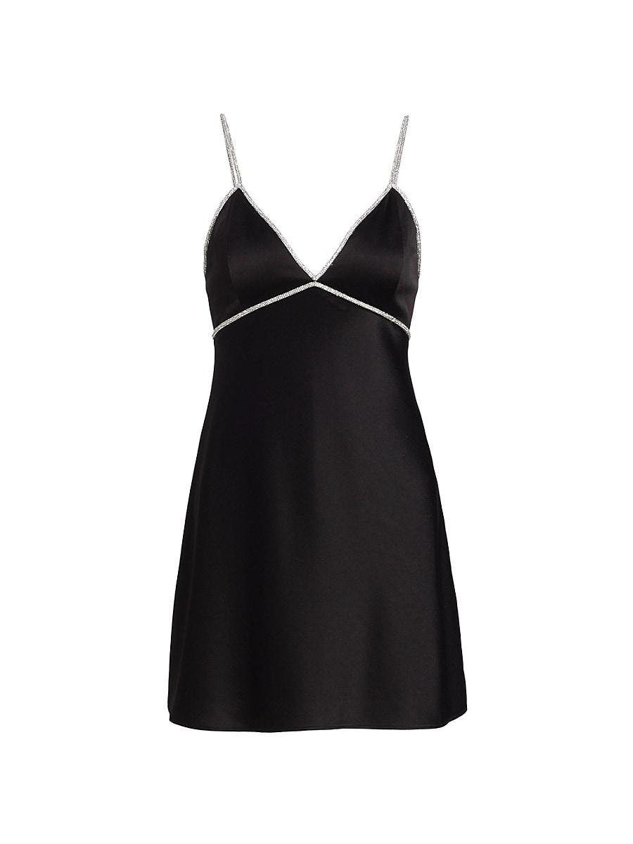 Alice Olivia Julienne Rhinestone Mini Slip Dress in Black Lyst