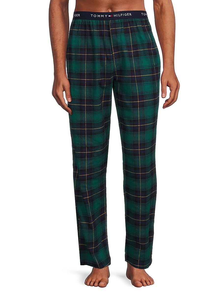 Tommy Hilfiger Plaid Flannel Pajama Pants in Green for Men | Lyst