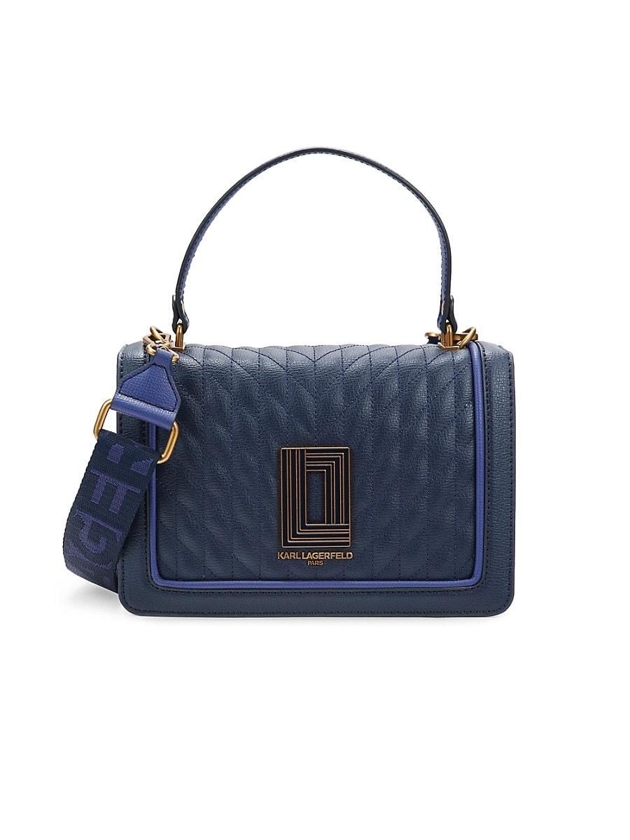 Karl Lagerfeld Simone Quilted Leather Crossbody in Blue
