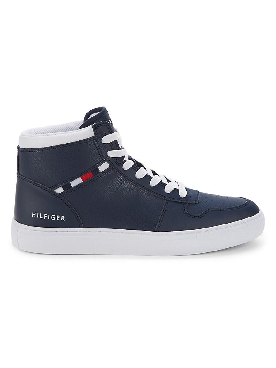 Tommy Hilfiger Belmor Perforated High-top Sneakers in Blue | Lyst