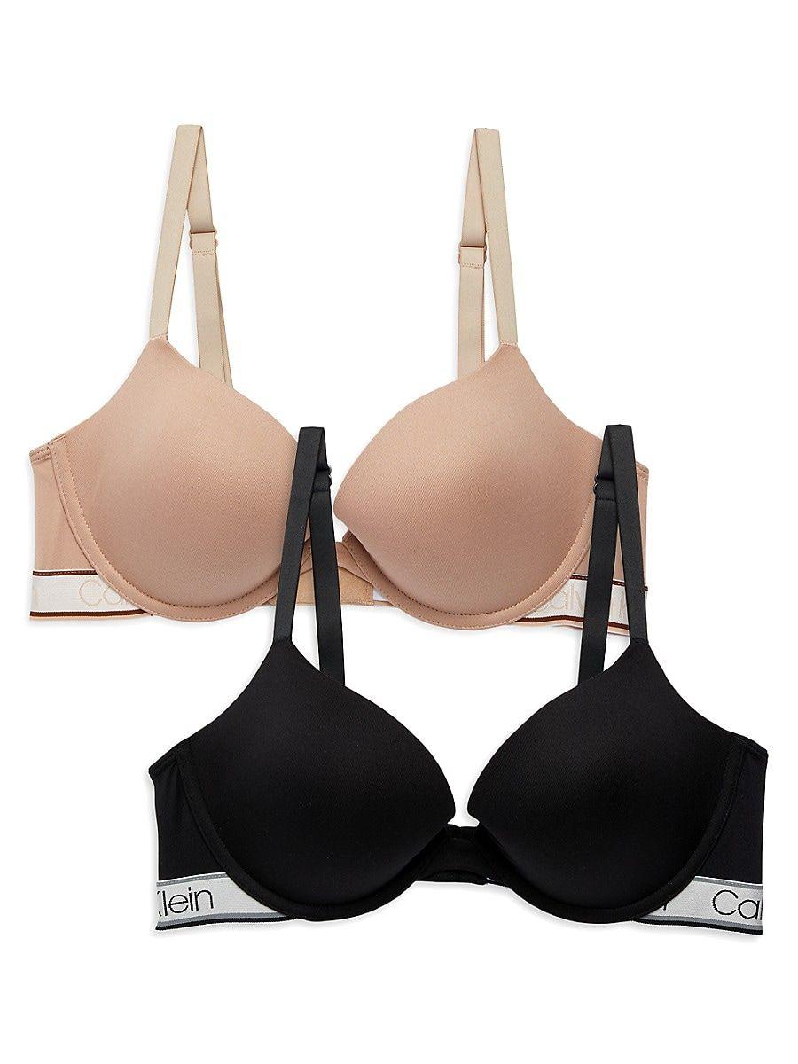 Calvin Klein 2-pack Logo Push-up Bra in Black