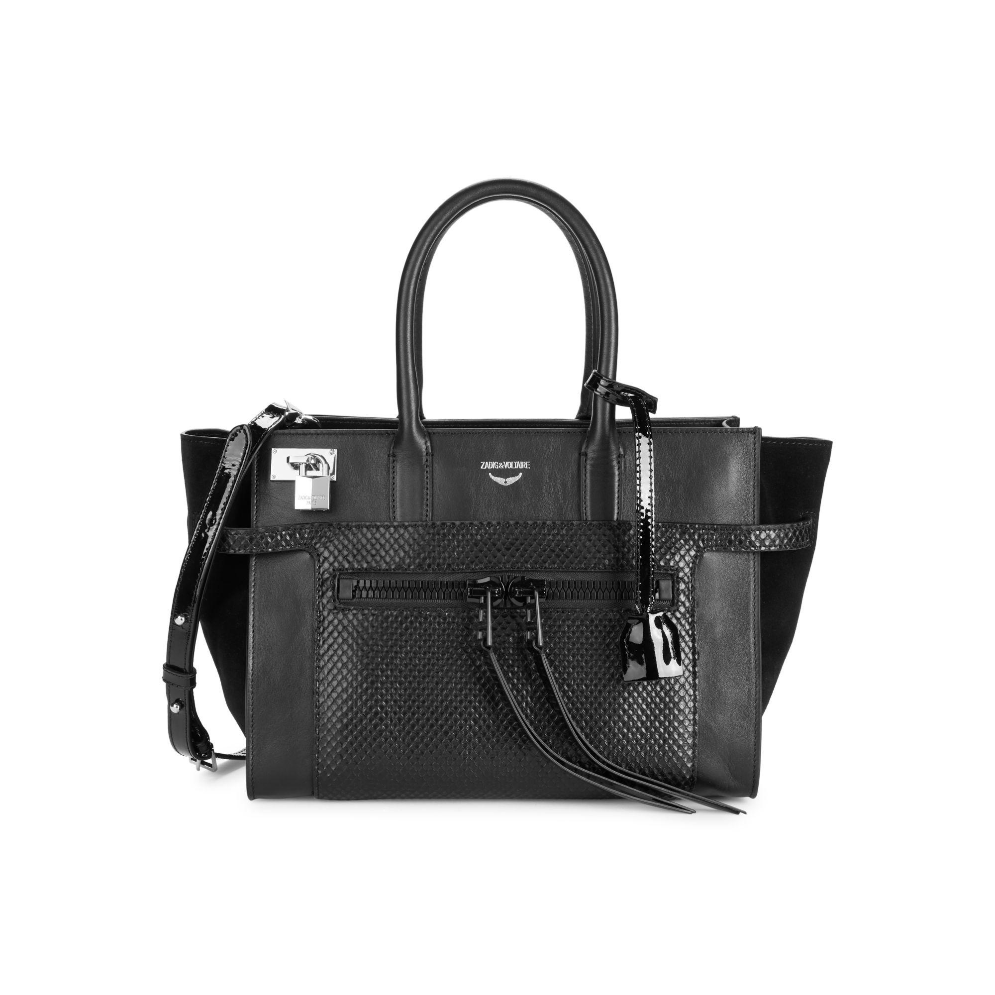 Zadig & Voltaire Candide Leather Top Handle Bag in Black | Lyst