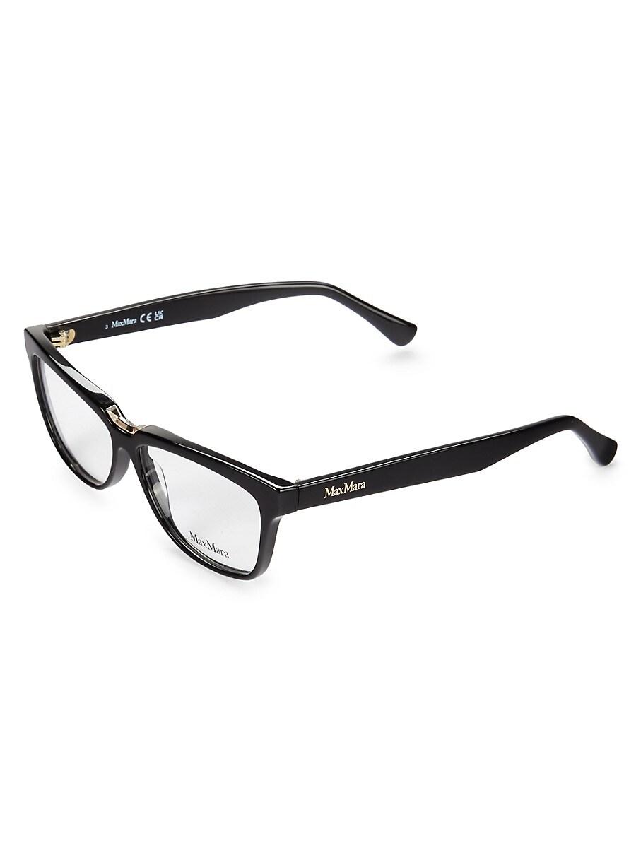 Max Mara 54Mm Rectangle Optical Glasses in Black | Lyst