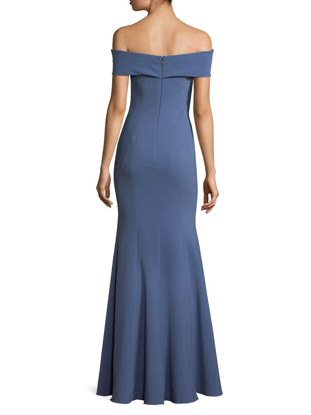 THEIA Off-the-shoulder Mermaid Gown in Blue - Lyst