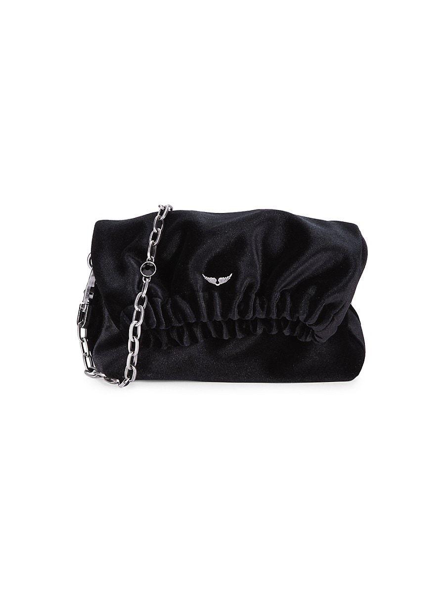 Zadig & Voltaire Rocky Xs Velvet Crossbody Bag in Black | Lyst