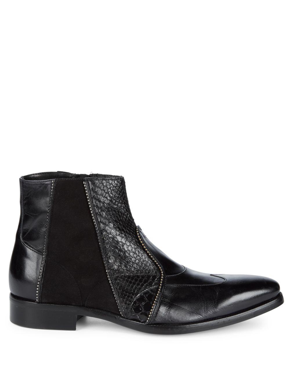 Jo Ghost Classic Leather Ankle Boots in Black for Men - Lyst