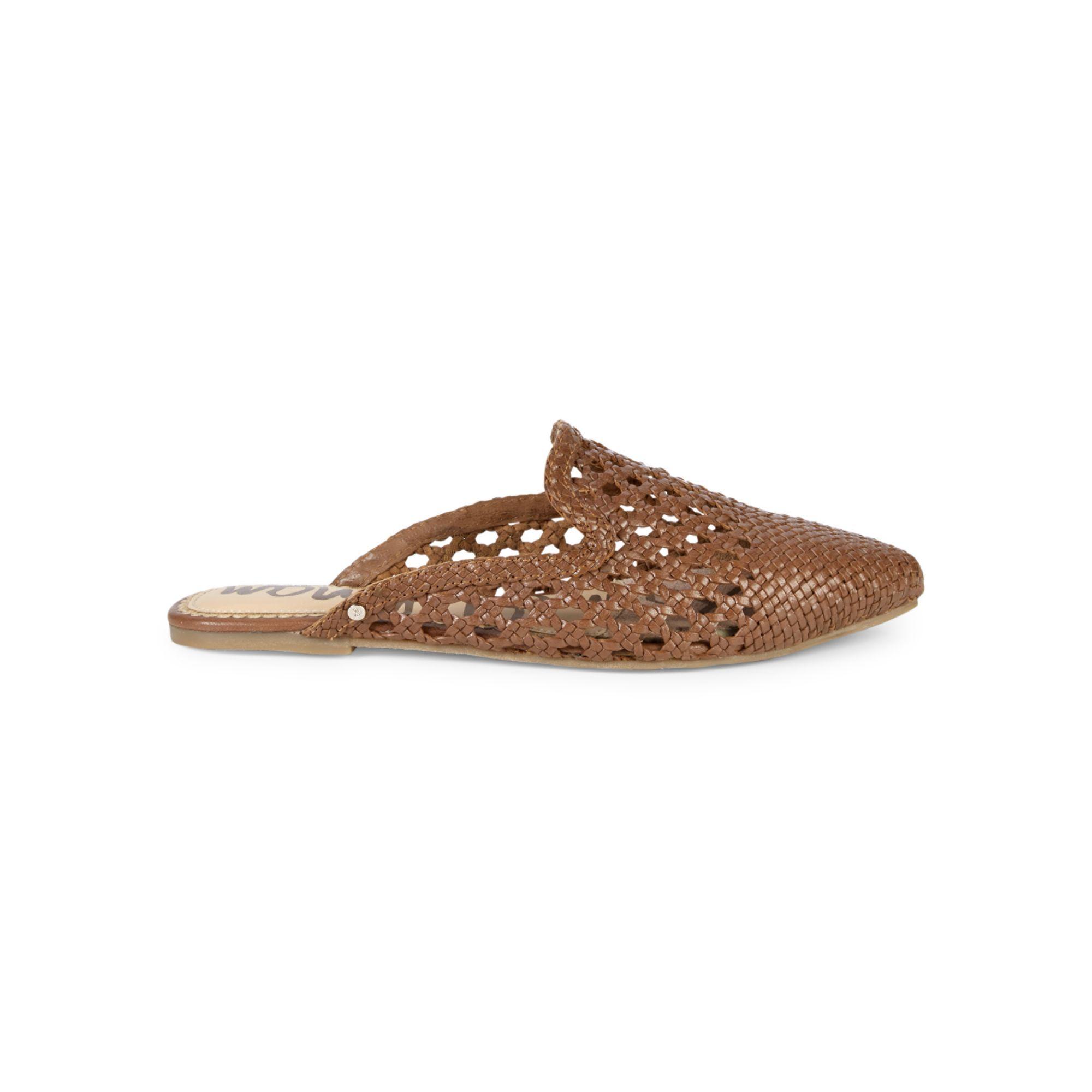 Sam Edelman Navya Woven Leather Mules in Brown - Lyst