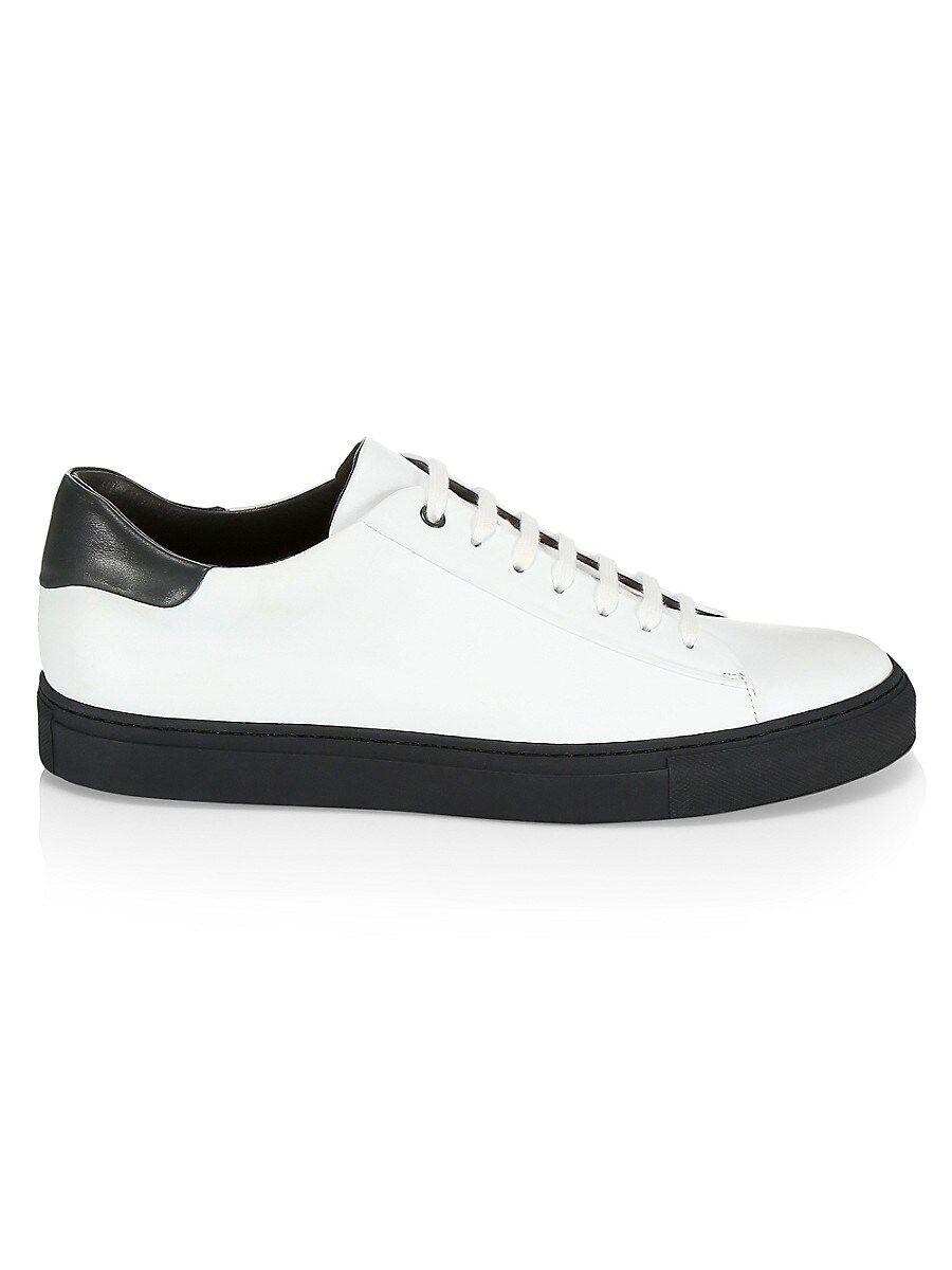 Saks Fifth Avenue Collection Leather Sneakers in White for Men | Lyst
