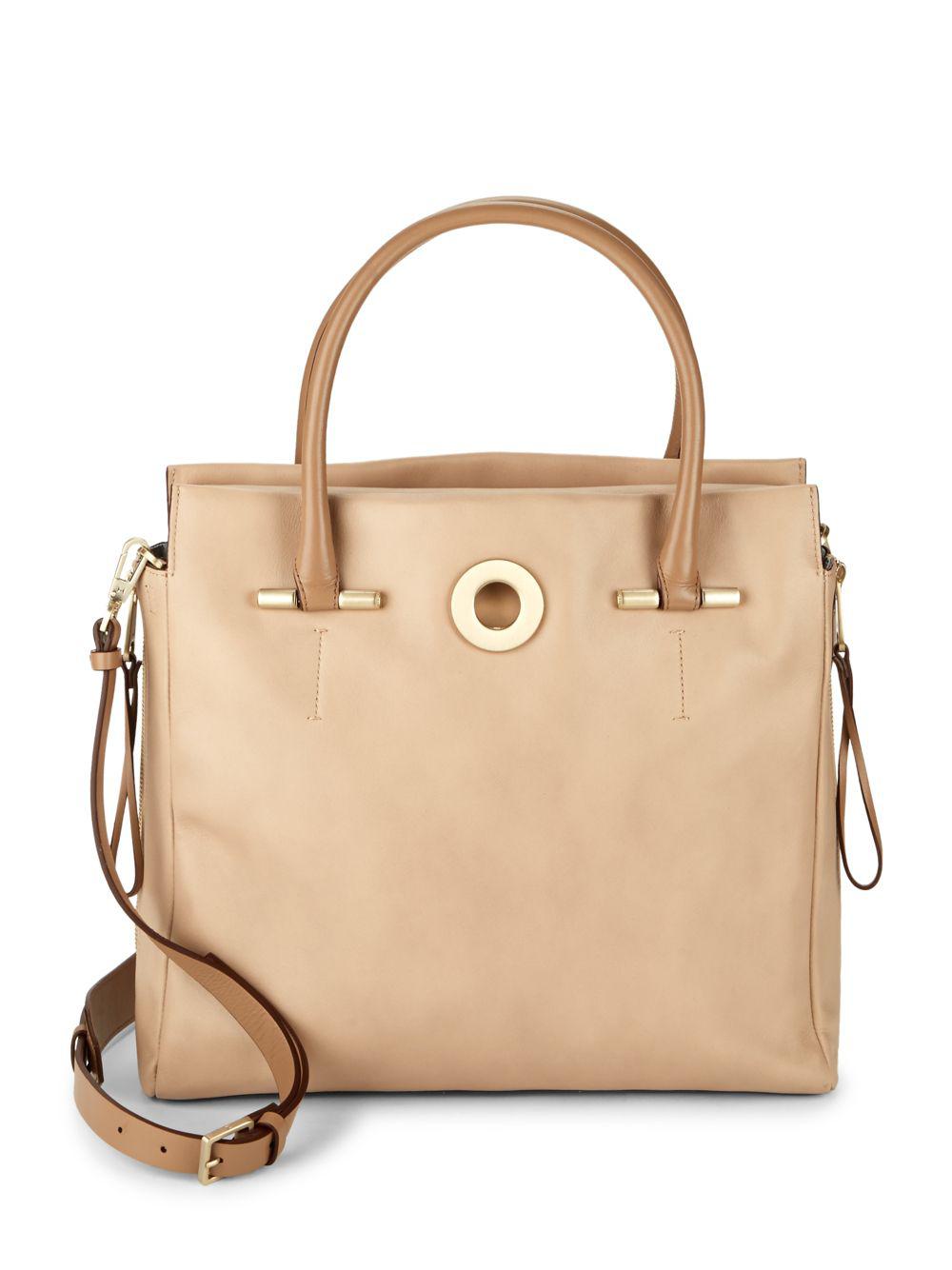 Lyst Halston Heritage Beige Leather Handbag In Natural Gallery