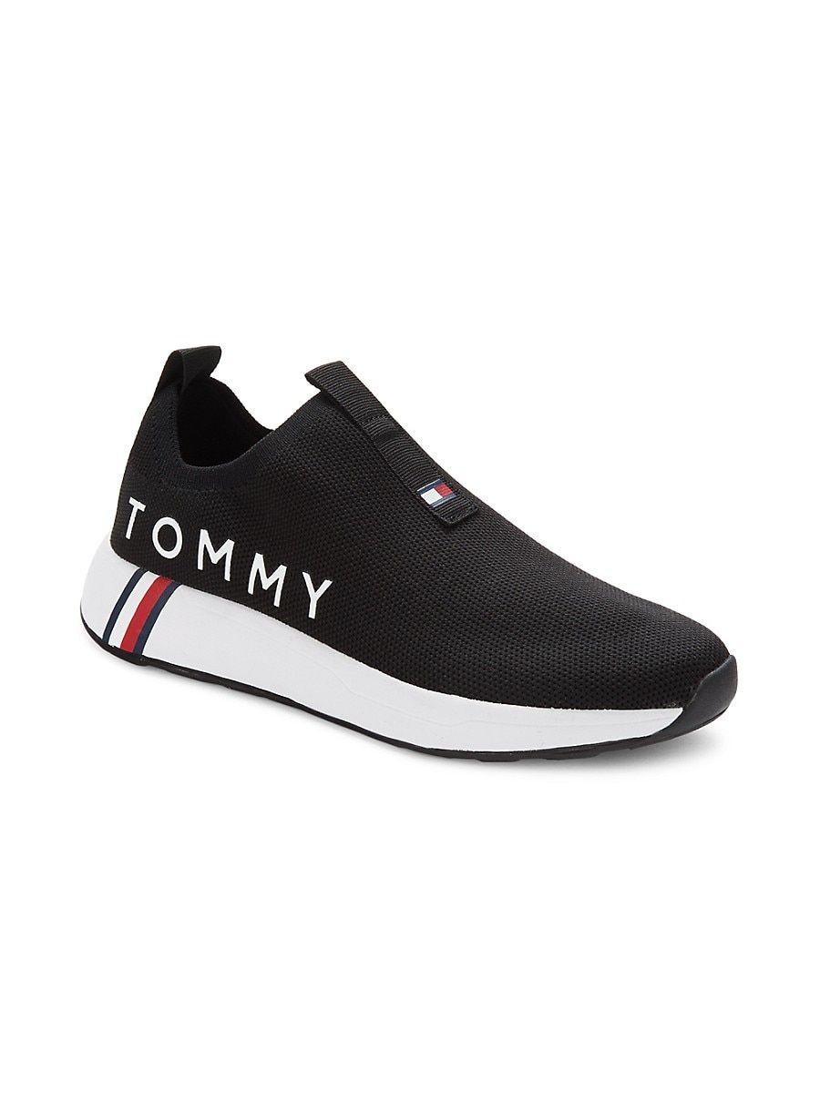 Tommy Hilfiger Twaliah Logo Mesh Slip On Sneakers in Black | Lyst