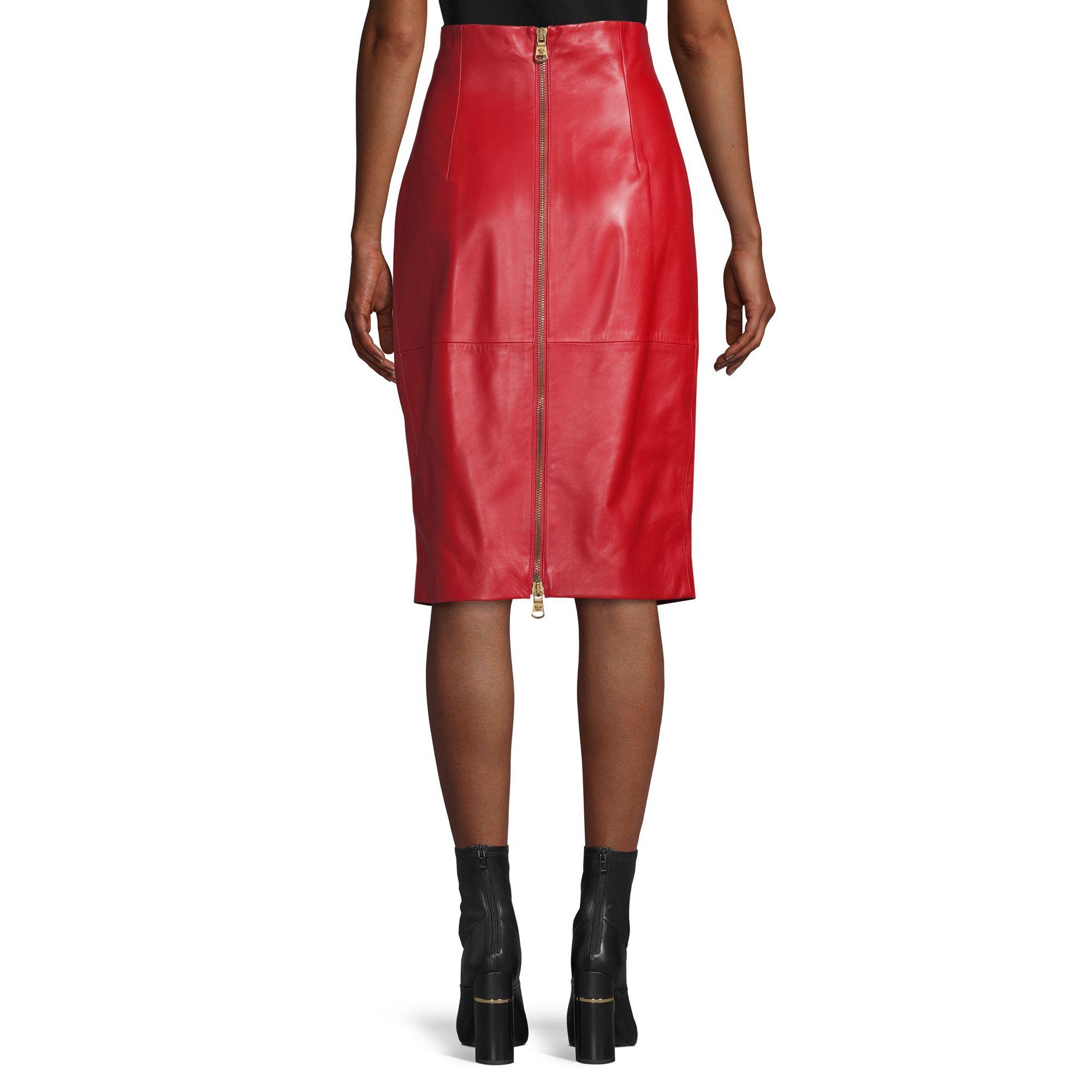 versace leather pencil skirt